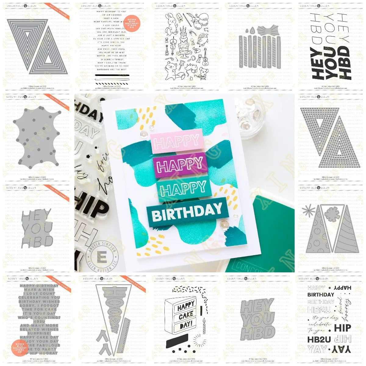 

Metal Cutting Dies Stamps Stencil Hot Foil Scrapbooking Album Decoration for DIY Greeting Card Making Hey You Birthday Vibes New