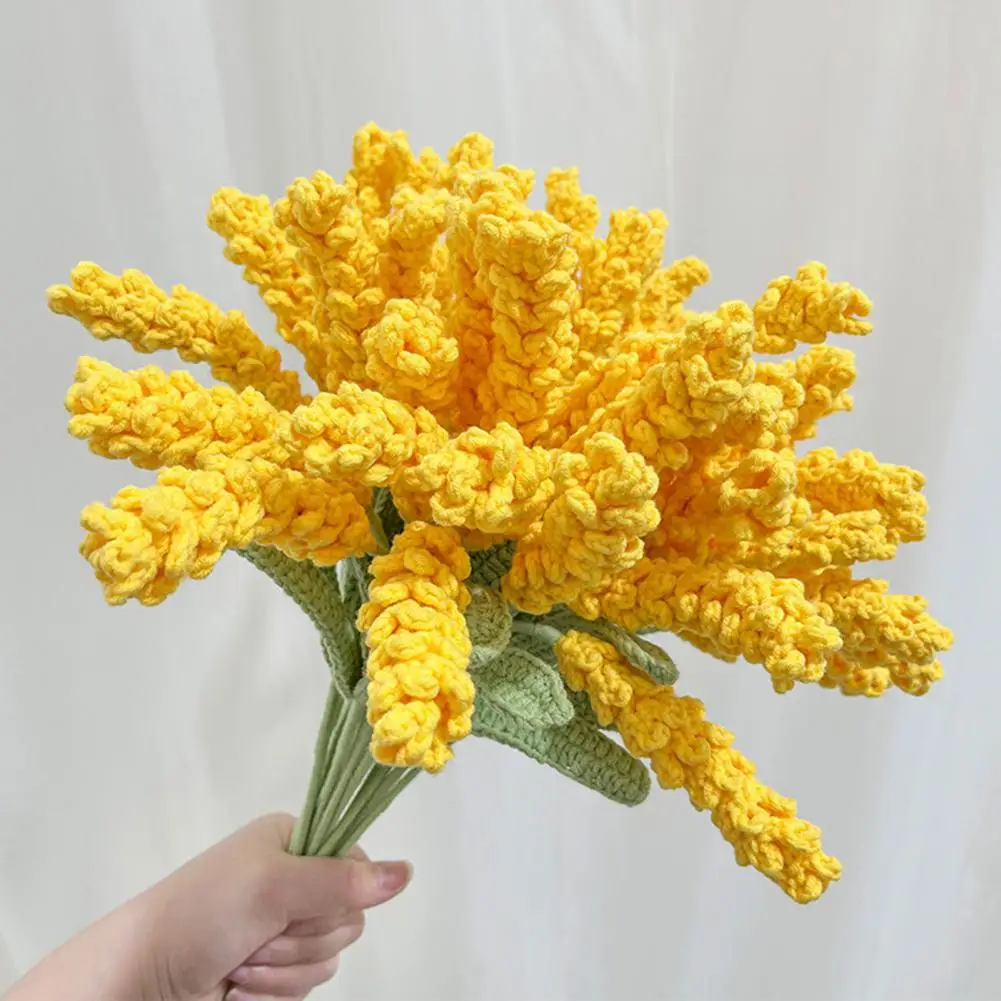 

Fake Barley Easy Care Long Lasting Artificial Barley Plant Flower Arrangement Reusable Knitted Barley Household Supplies