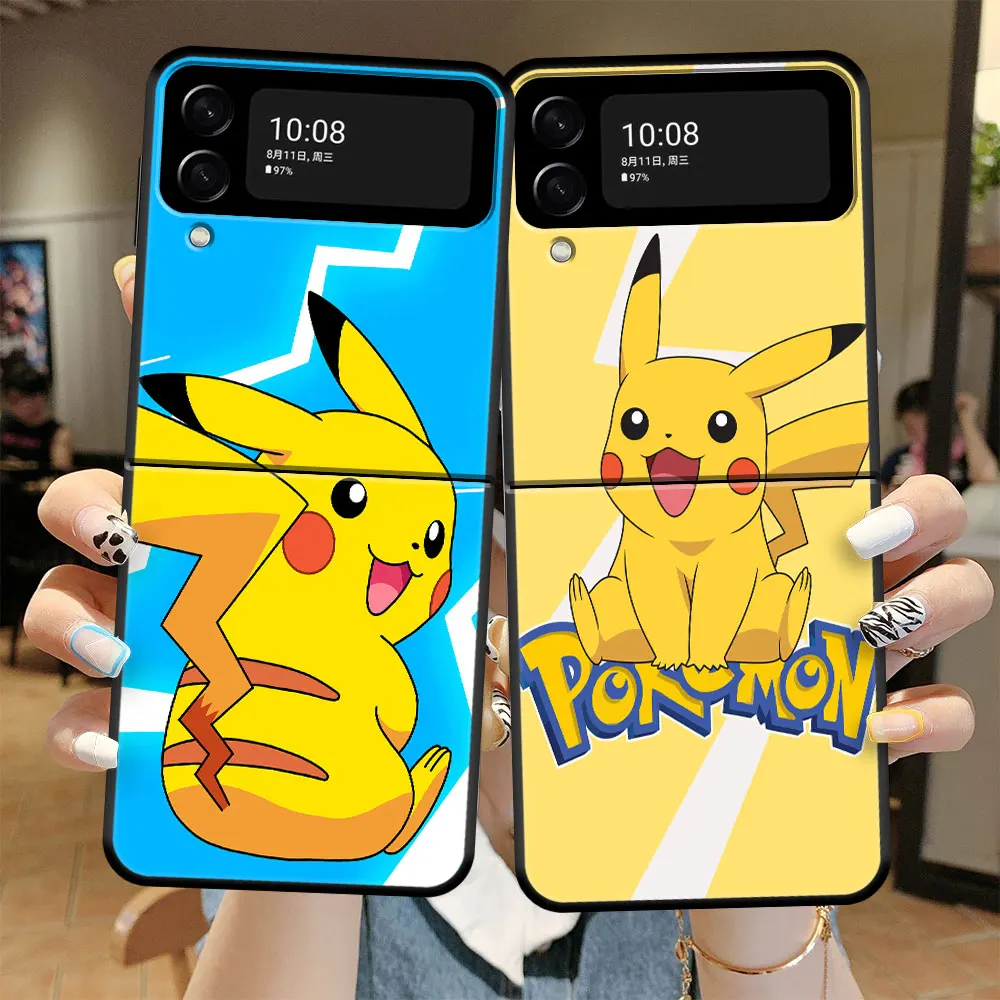 

Pokemon Pikachu Anime Celular Shockproof Case Funda for Samsung Galaxy Flip3 Z Flip 5G Zflip Zflip3 Zflip35g Flip5G PC