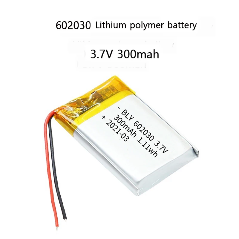 

3.7V 300mAh 602030 Polymer Li-ion Rechargeable Battery for LED Lights Bluetooth Headphones Beauty Instruments 062030 battery