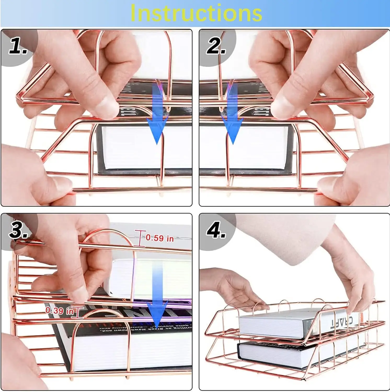 1 шт. стойка из розового золота держатель для журналов книг гальванические