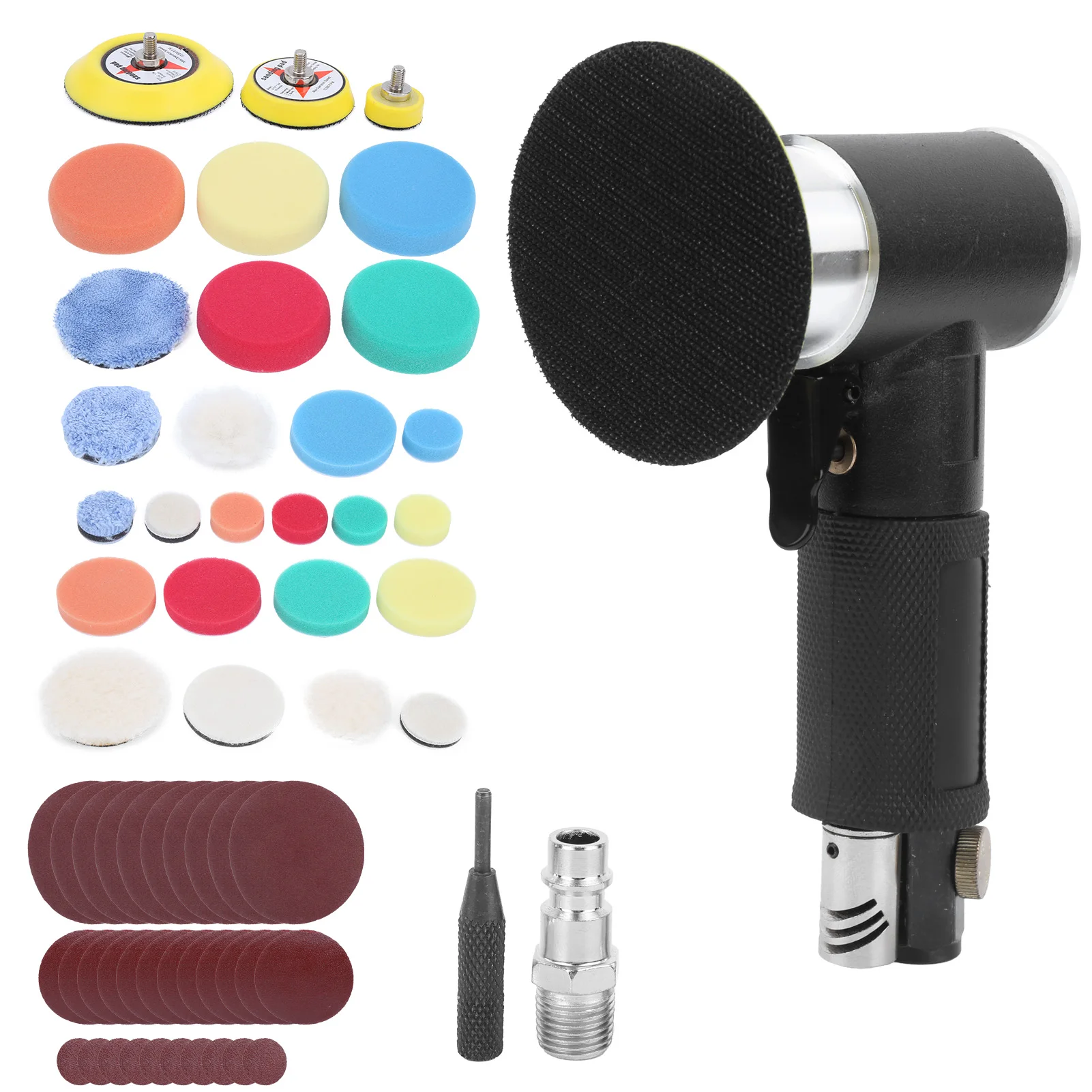 60шт Пневматическая шлифовальная машина Черная эксцентриковая пневматическая