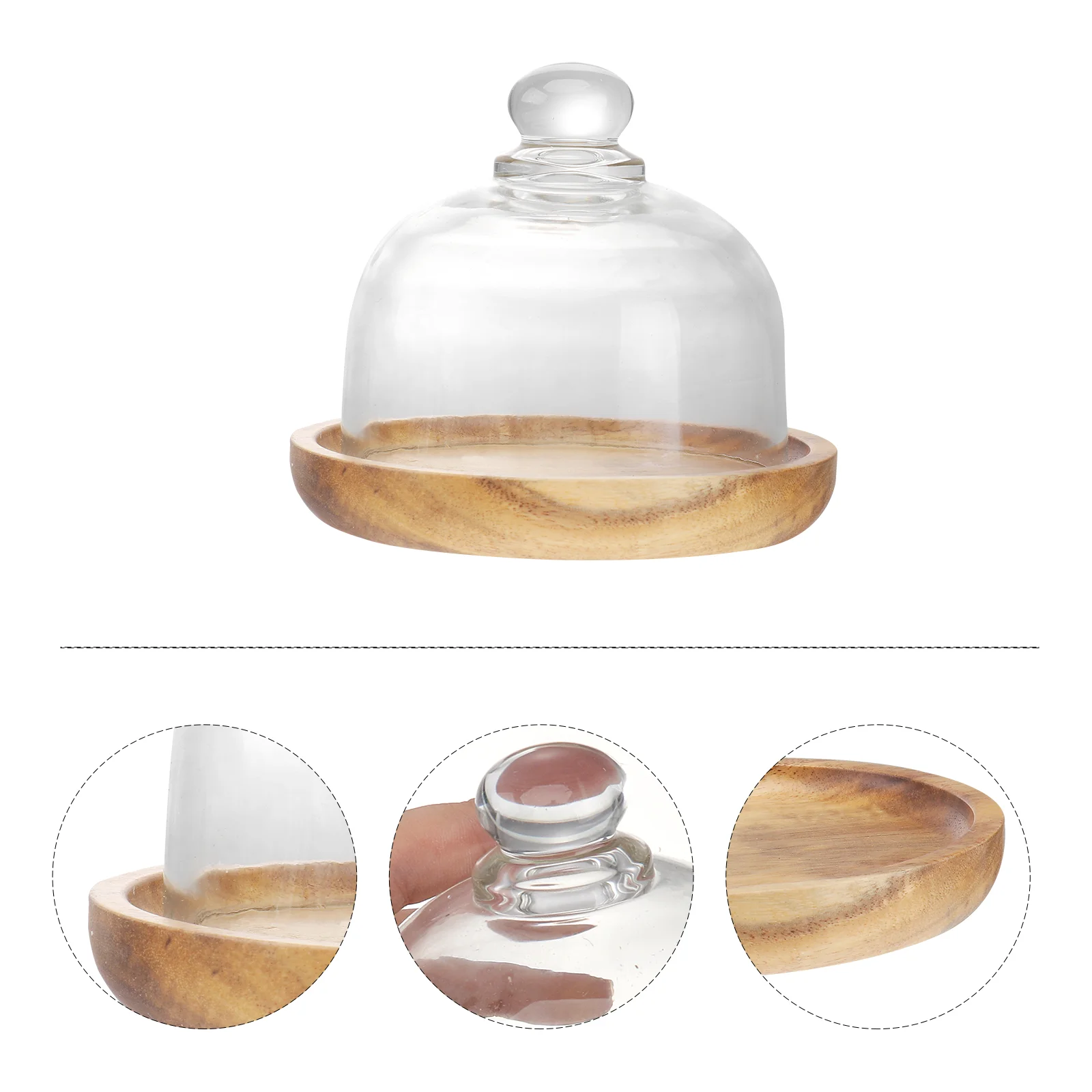 

Cake Dome Standcoverdessert Plate Display Mini Serving Lid Cupcake Trayfor Wood Platter Cloche Holder Bell Round Jar Wooden