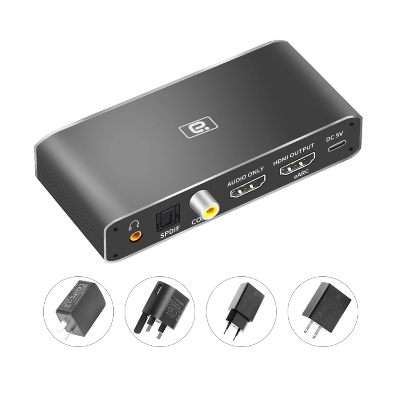 Фото HDMI-совместимый коммутатор с eARC для 5.1CH AT3 DTS Audio Splitter AUX Coaxial DAC Extractor to Amplifier & Speaker №2