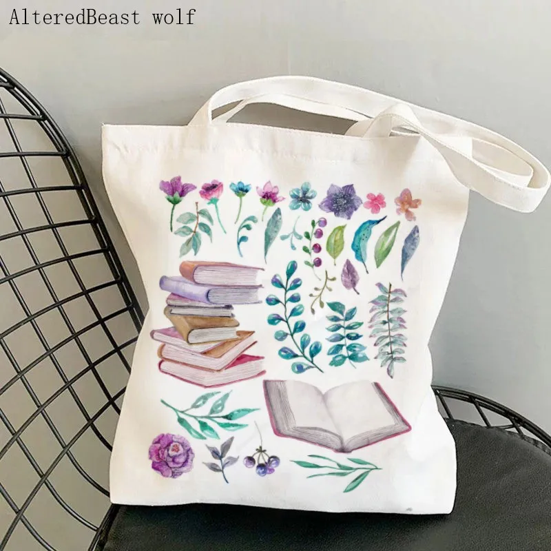 

Women Shopper bag Watercolor floral and nature art Bag Harajuku Shopping Canvas Shopper Bag girl handbag Tote Shoulder Lady Bag