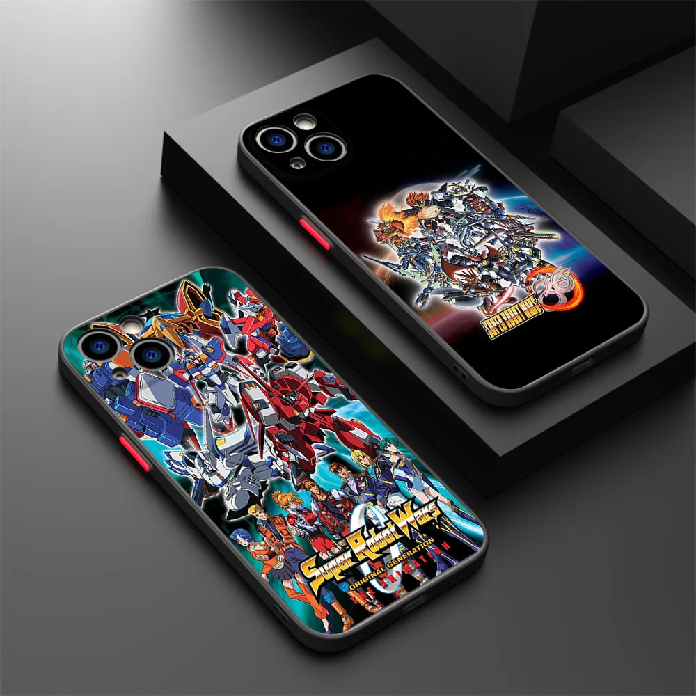 Phone Case For iphone 16 15 14 Pro Max 7 8 Plus 11 12 13 Mini XR XSMax 16Pro 15Plus Super Robot Wars Matte Translucent Cover