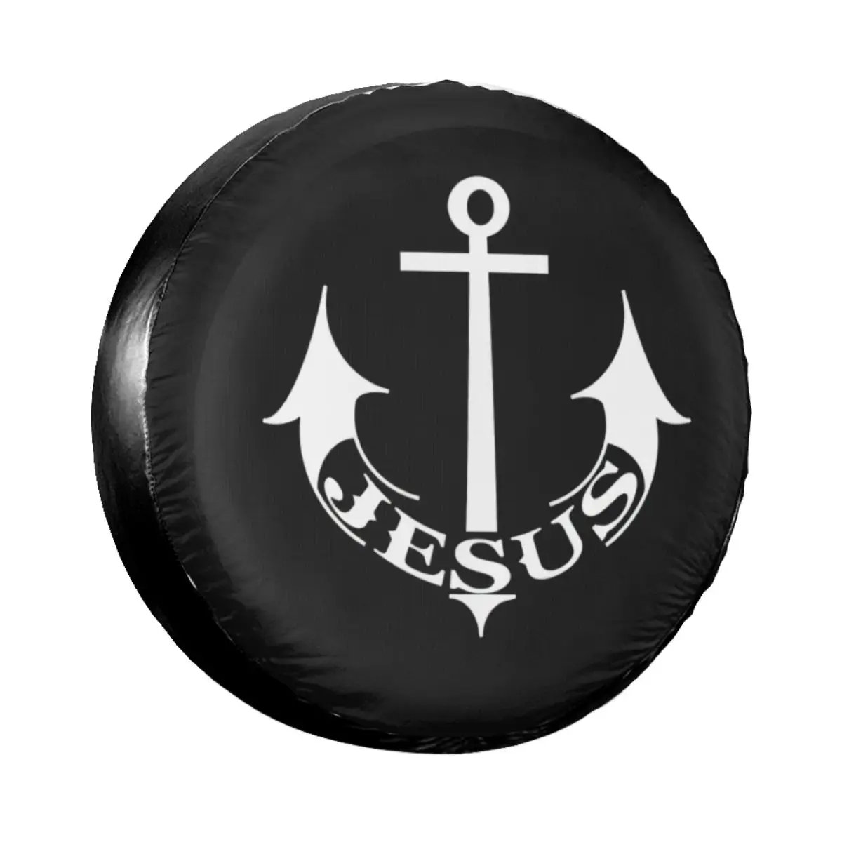 

Jesus Anchor Christian Spare Wheel Tire Cover Case Bag Pouch for Mitsubishi Christmas Catholic Vehicle Accessories 14" 15" 16"