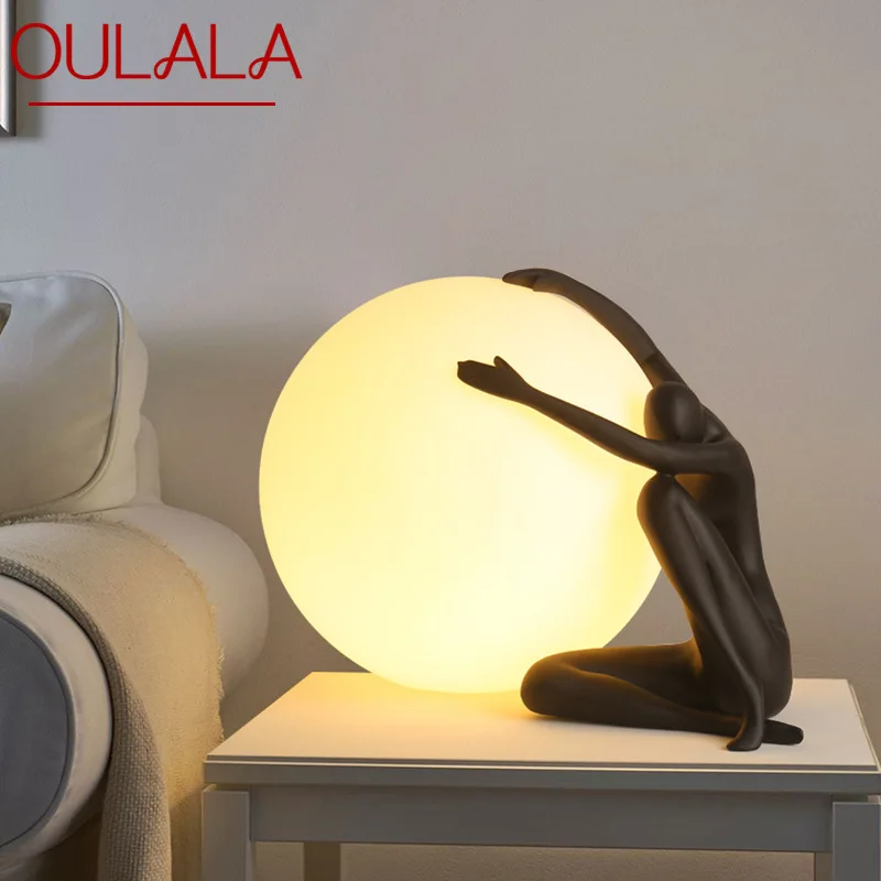 

OULALA Nordic Table Lamp Contemporary Creative Ornament Resin Desk Light LED Decor for Home Living Room Study Bedside