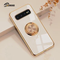 luxury plating ring case for samsung galaxy s10 plus s20 s22 ultra s21 fe note 20 9 10 a52 a72 s20fe a 52 72 stand cases