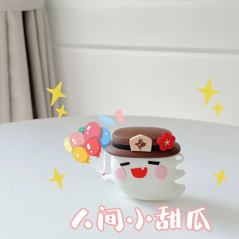 

Anime Genshin Impact HuTao Earphone Case For Apple Airpods 1 2 3 Pro Genshin Airpods Case Ghost Silicone Protective Cover