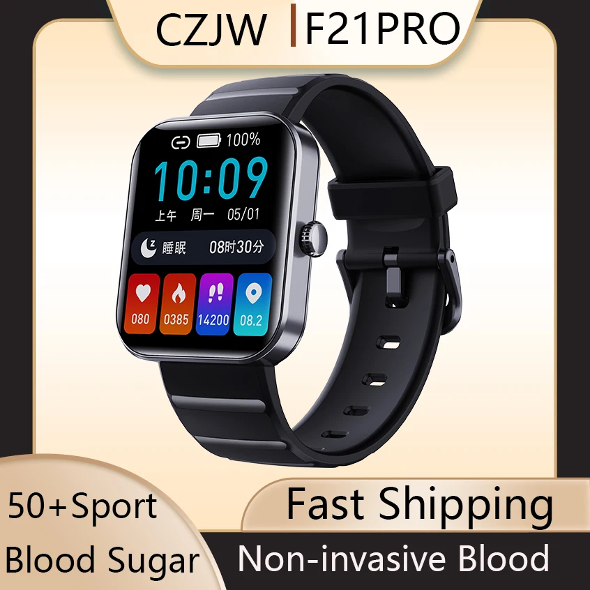 

CZJW 2023 Smart Watch Non-invasive Blood Glucose Blood Pressure Blood Oxygen Heart Rate Sleep Monitoring Women Men Sport Watch