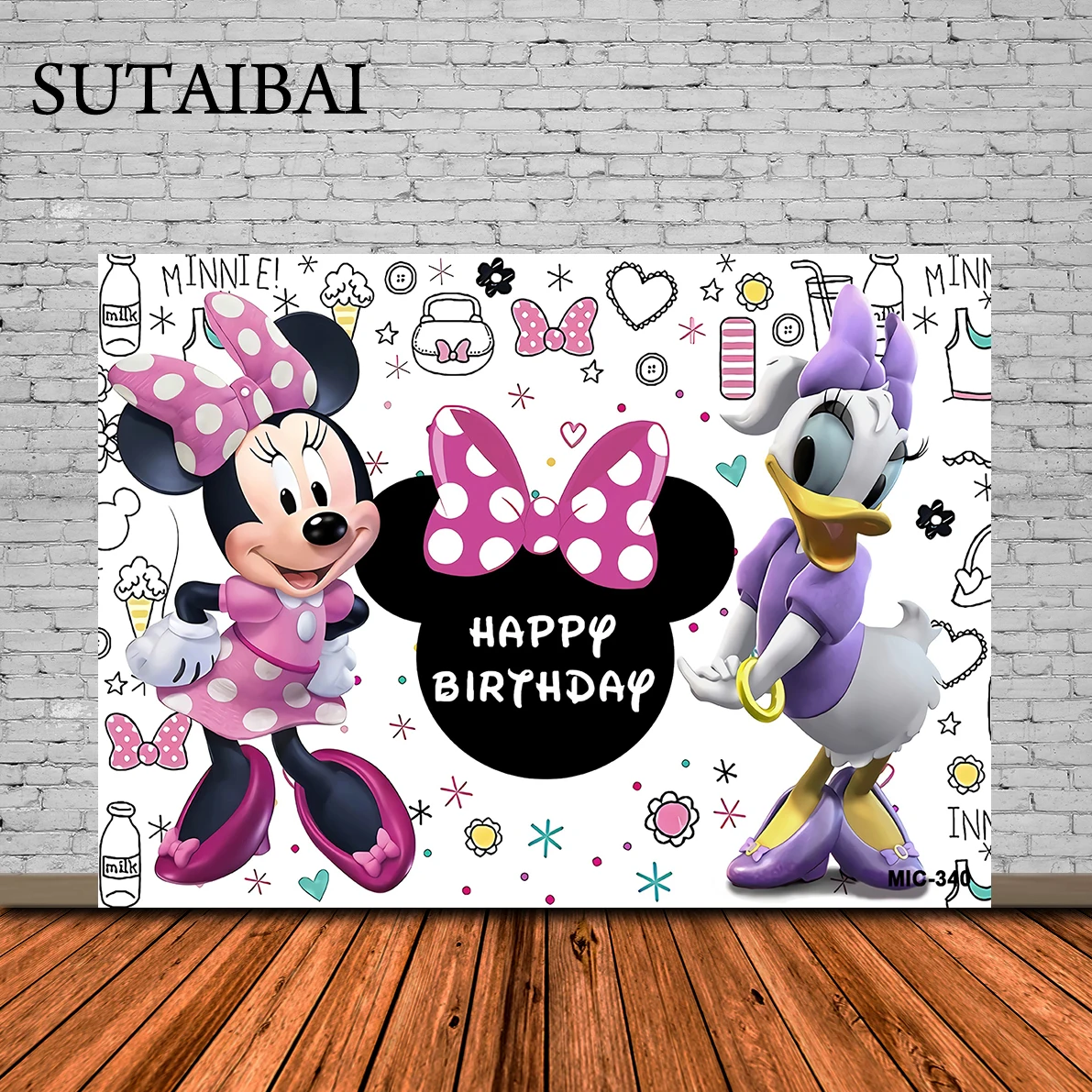 

Розовый фон для дня рождения баннер Минни Маус Маргаритка утка тематический фон для детского праздника декор для дня рождения девочек