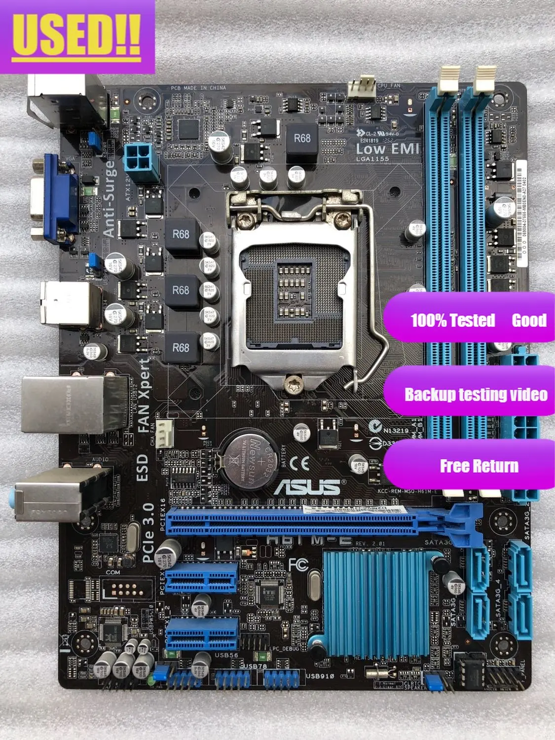 ASUS H61M-E board LGA 1155 DDR3 Материнская плата поддержка I3 I5 I7 cpu H61 десктопная материнская плата бесплатная доставка ASUS H61M-E board LGA 1155 DDR3 Материнская плата поддержка I3 I5 I7 cpu H61 десктопная материнская плата бесплатная доставка