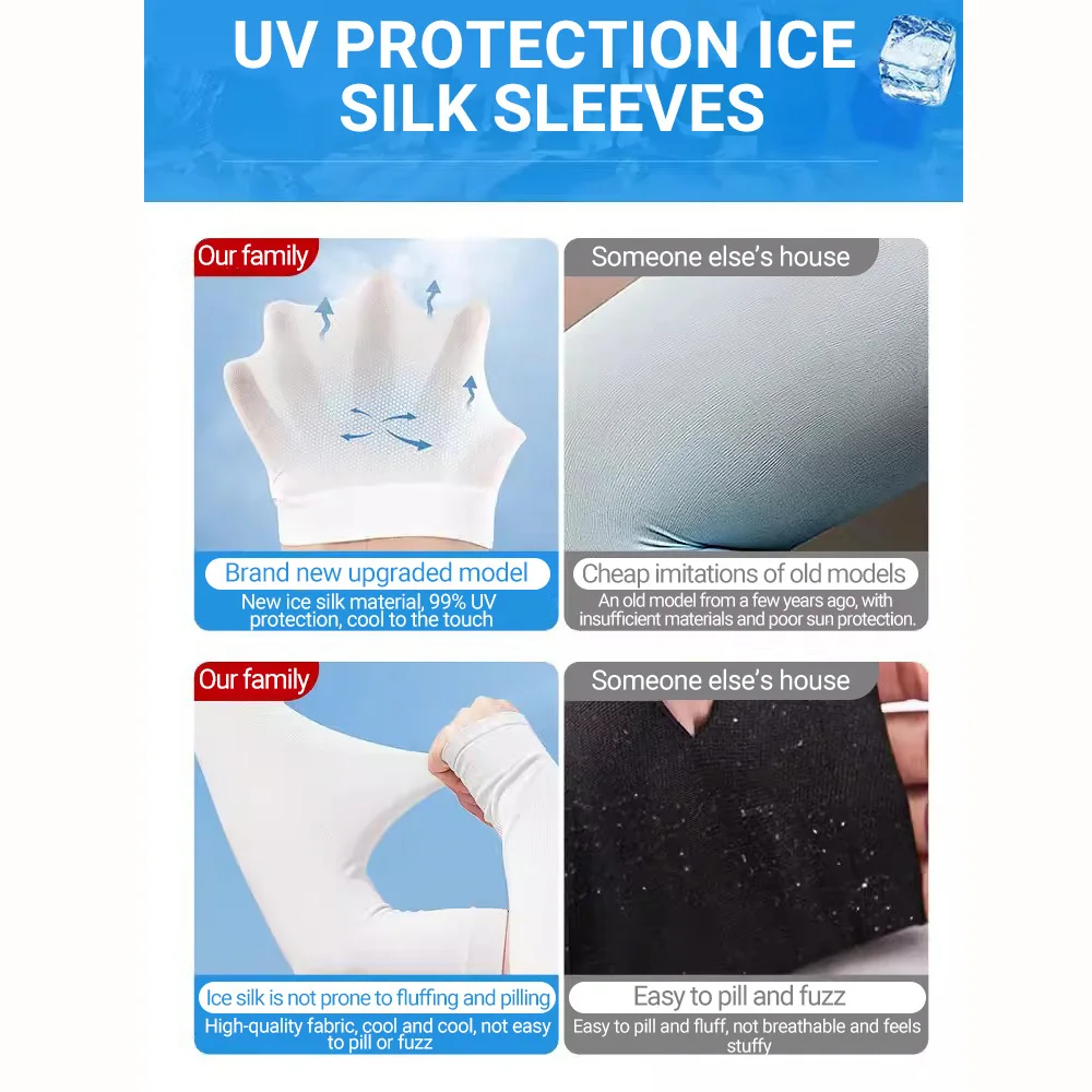 PINJIAN пятипальцевые ледяные рукава Защита от солнца дышащая грелка для рук