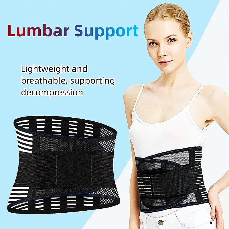 Sports Adjustable Lumbar Back Support Belt Anti-skid Breathable Waist Brace Belt for Exercise Fitness Cycling Running Tennis