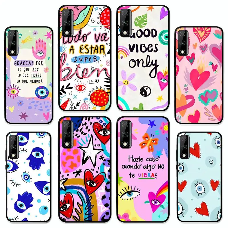 

Funny Turkish Lucky Blue Evil Eye Phone Case For Y9 6 7 5 Prime Enjoy 7s 7 8 plus 7a 9e 9plus 8E Lite Psmart Shell