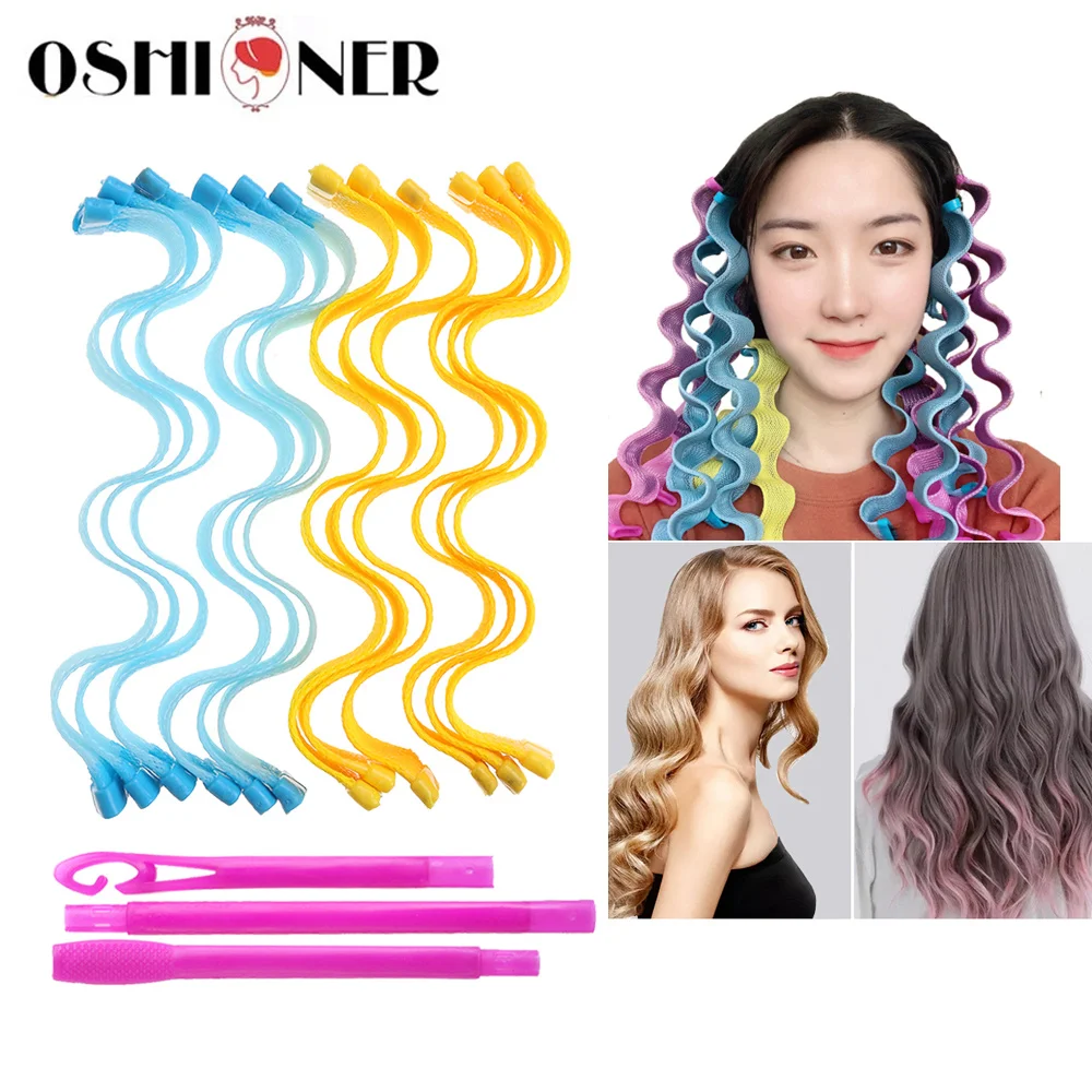 

12pcs Resin Curling Iron Heatless Sleeping Wave Roll Lazy Automatic Curly Hair Natural Curly Hair Without Damage