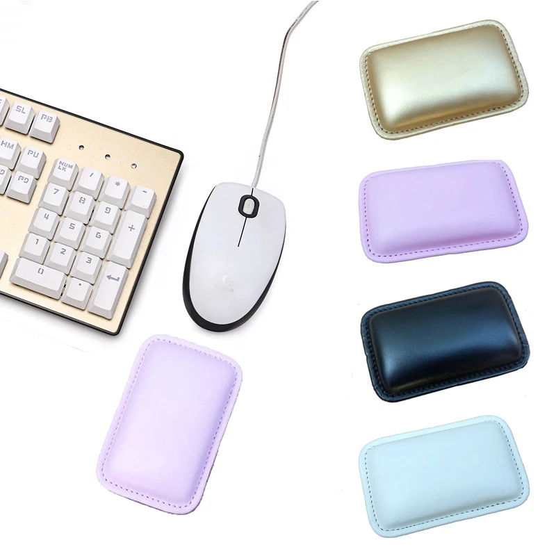 

Удобный коврик для мыши на запястье, мягкий однотонный нескользящий держатель для мыши из искусственной кожи, налокотник, офисные принадлежности