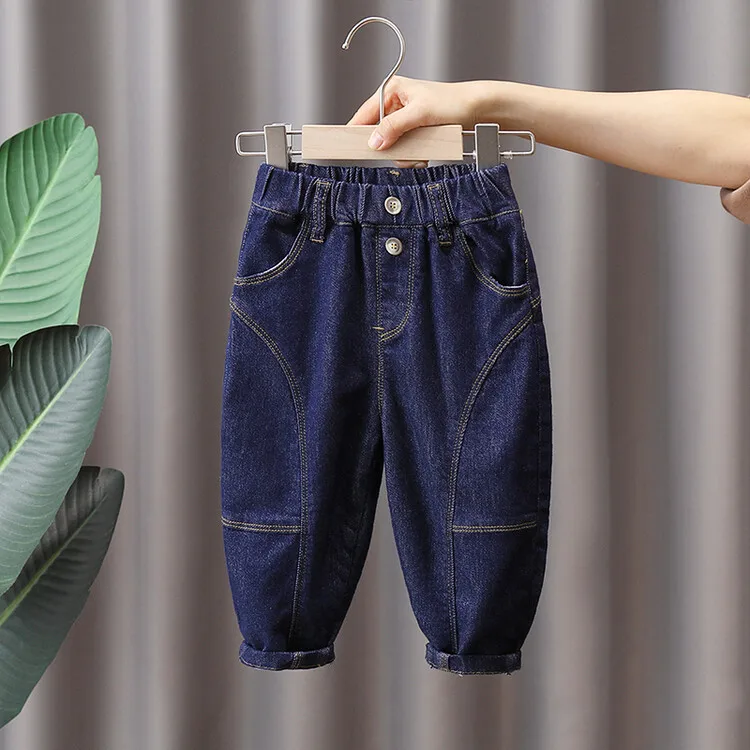

New Boys Girls Cool Jeans Spring And Autumn Trousers Korea Style Concise Casual Loose Pants Children's Clothing Summer Pants