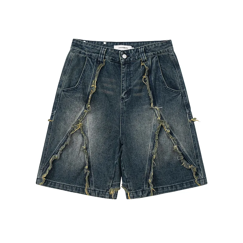 

Мужские свободные джинсовые шорты в стиле хип-хоп