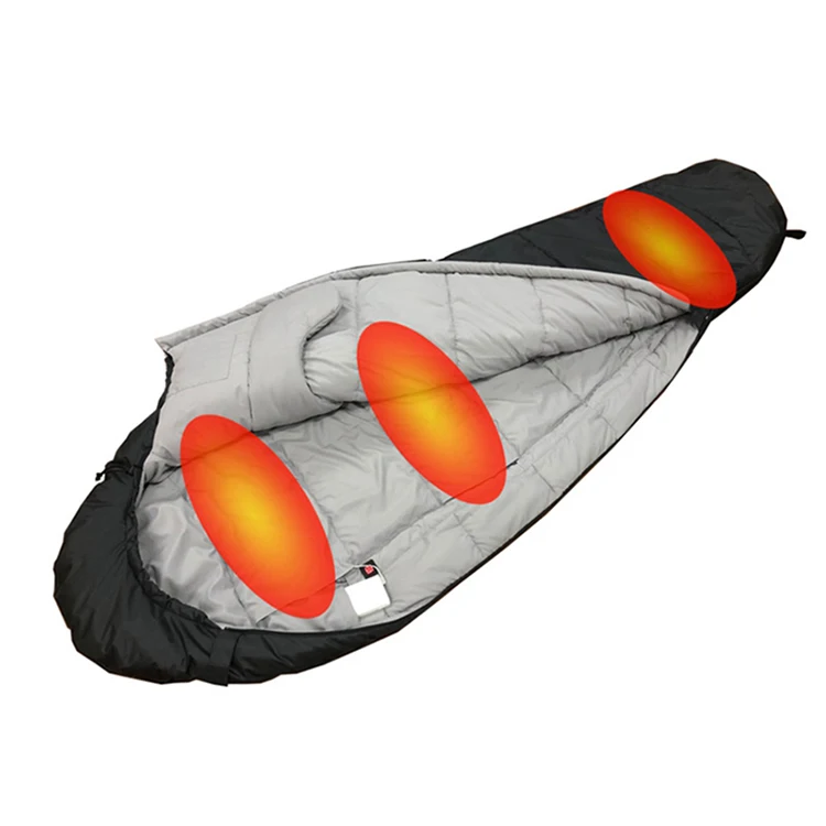 

Cold Weather Water Proof Thermal Graphene Heated Mummy Sleeping Bag Camping Heated Sleeping Bag