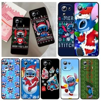 christmas gift stitch silicone cover for xiaomi mi 12x 12 11 11t 11i 10t 10 pro lite ultra 5g 9t 9se a3 black phone case