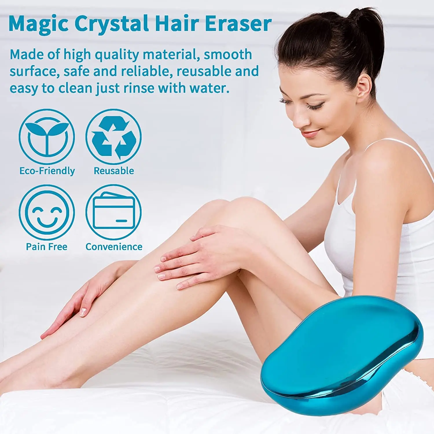 

Painless Magic Crystal Hair Remover for Women Men, Silky Hair Removal Eraser Exfoliator Tool for Arms Legs Back Body Any Part