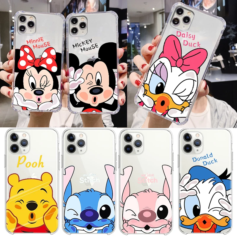 Mickey Mouse Couple Disney for Apple iPhone 14 13 12 11 Pro Max X XR XS 8 7 6 5 5S SE Transparent Silicone Soft Phone Case Funda