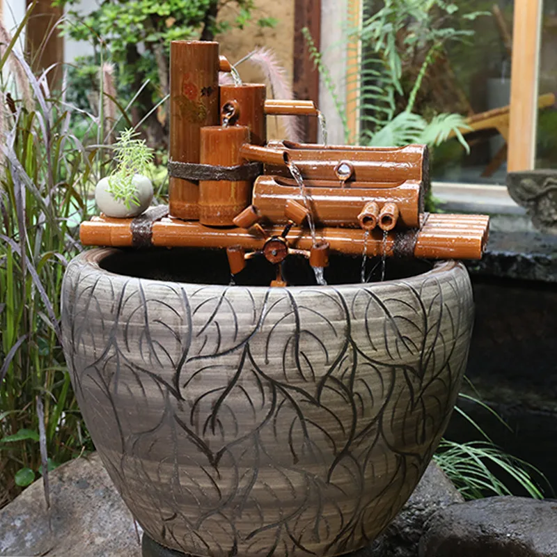 Бамбуковая трубка для очистки воды аквариум камень лоток рыбного хозяйства