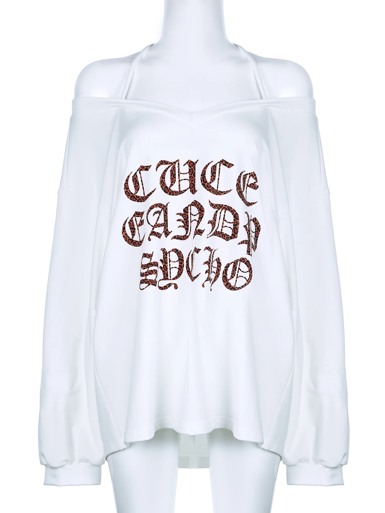 Женская футболка оверсайз Rockmore Повседневная с леопардовым принтом и аппликацией