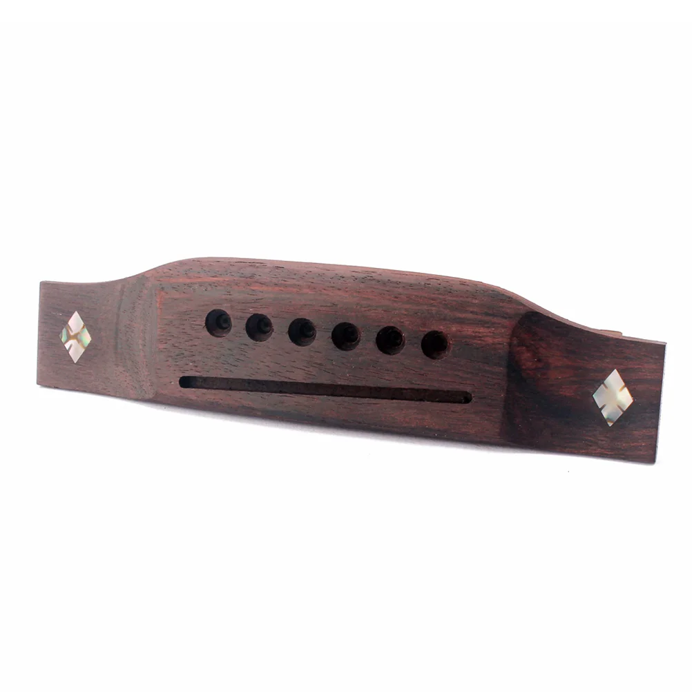 

6 Strings Seashell Decor Acoustic Guitar Bridge Replacement Ballad Wooden Saddle Adjustable