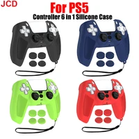 jcd for ps5 game console handle rocker cap six in one set handle silicone protective sleeve waterproof for ps5 gamepad accessori