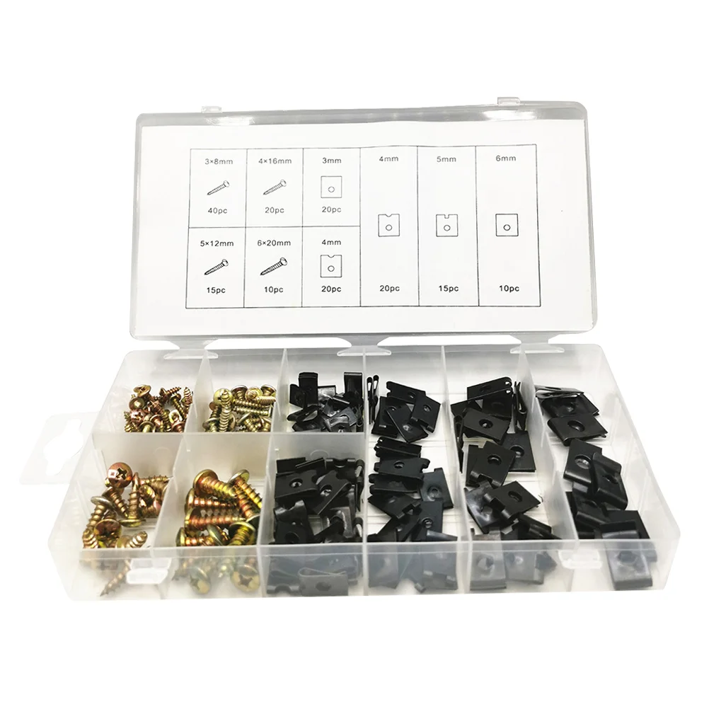 

1 Set U Nut Metal Premium Replacement Self Tapping Screw Fastener U Nut for Motorcycle Auto Car