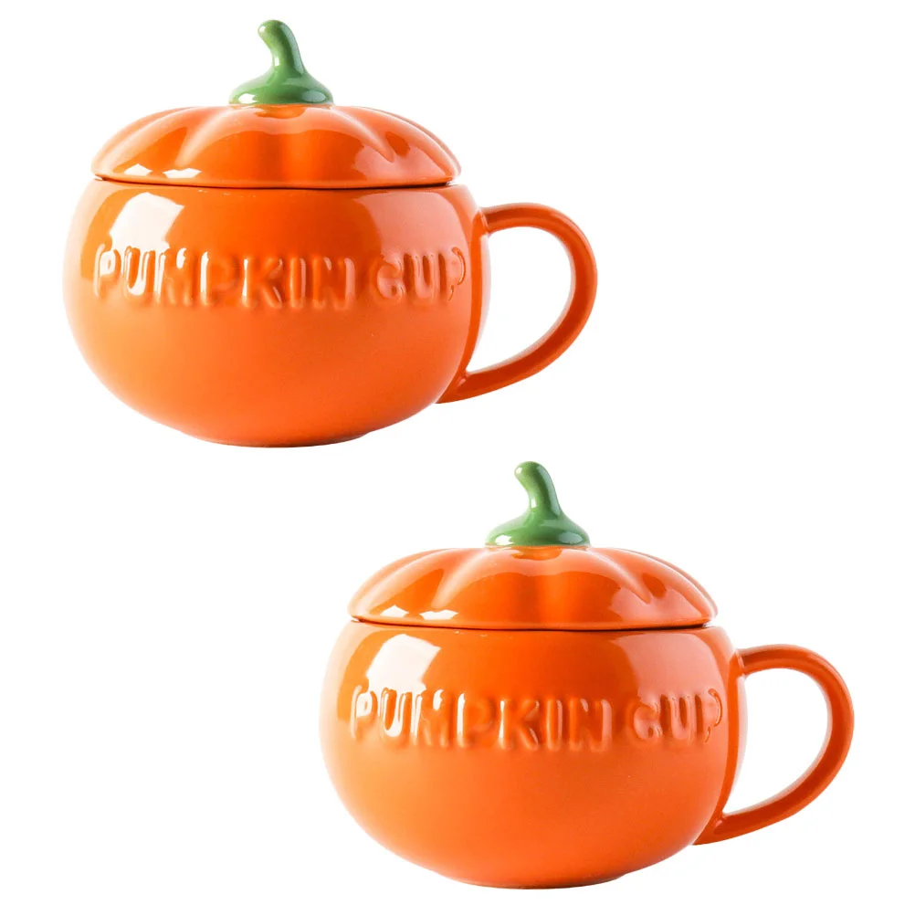

Pumpkin Cup Mug Ceramiccoffeelid Breakfastbowl Tea Ceramics Soup Orange Kawaii Cups Shaped Bowls Mugs Dish Cookware Sugar
