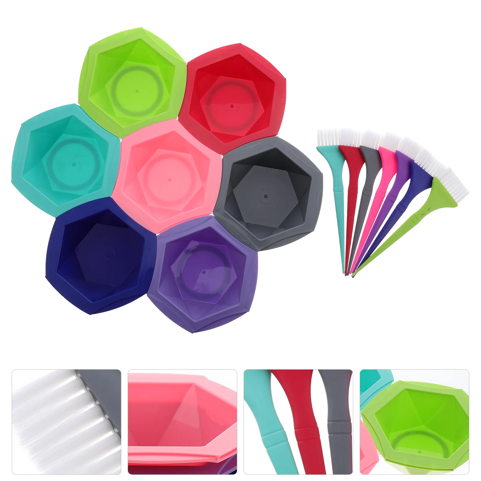 

7 Sets Baked Oil Dish Brush Salon Dyeing Supplies Hot Treatment Bowl Hairdressing Supply Kit Plastic Tools Household Coloring
