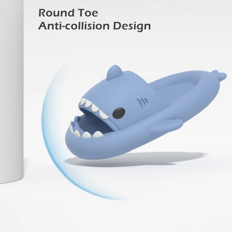 New Women Home Slippers Cute Shark Shape Slides Outdoor Men Shoes Flip Flops Couples Cartoon EVA Non Slip Soft Thick Sole