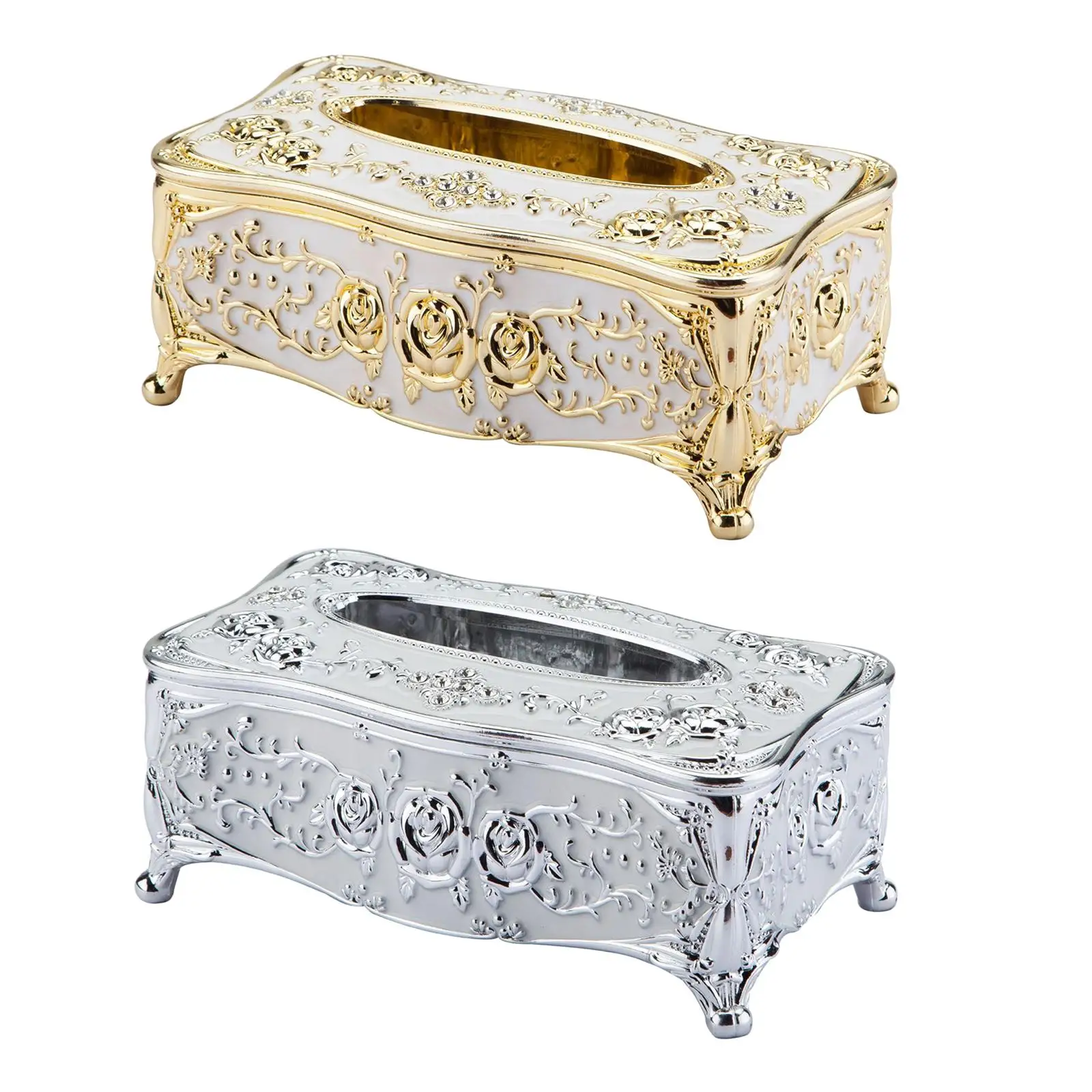 

Floral Embossing Tissue Box cover Warming Gift Elegant Durable for Kitchen Countertop