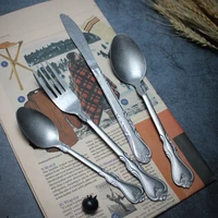 4pcsset handmade retro style spoon knife fork dining table kitchen cutlery set vintage photography props kitchen home decor