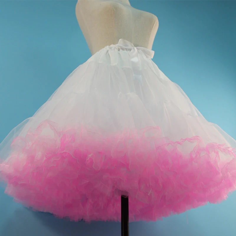 

Elastic Waist Petticoat Women Lolita Cosplay Petticoat A-Line Puffy Tutu Skirt Layered Ballet Pettiskirts Big Bowknot Underskirt