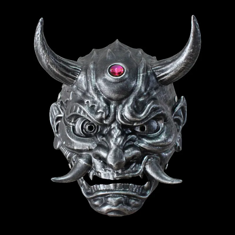 

New Type Japanese Soldier Samurai Prajna Mask Horror Oni Prajna Halloween Mask Parties Festivals Supplies Cosplay Resin Mask