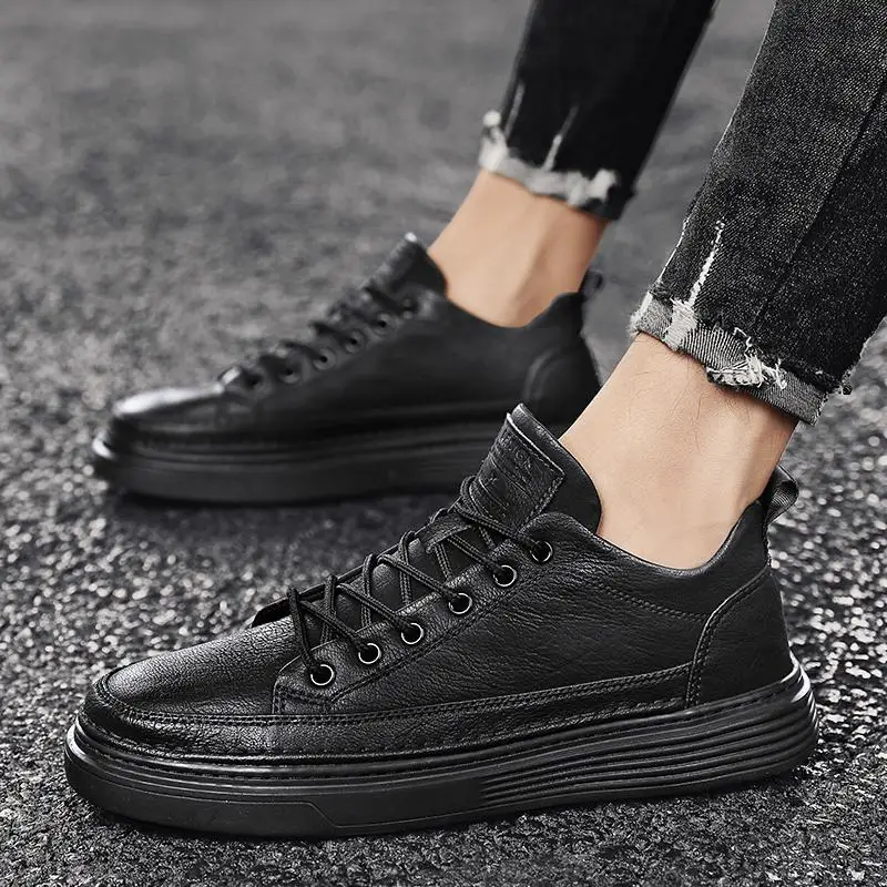 

Men's Shoes 2023 New Autumn Trendy Casual Leather Shoes Men's White Sports Soft Bottom Skateboard Shoes Summer