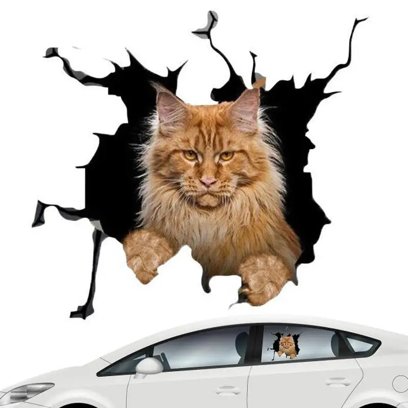 

Наклейки в виде кота для автомобилей, кошки, трескающиеся наклейки для автомобиля, наклейки в виде кота, реалистичные наклейки в виде животных для автомобиля, наклейки на окно автомобиля, царапины, наклейки на окно автомобиля