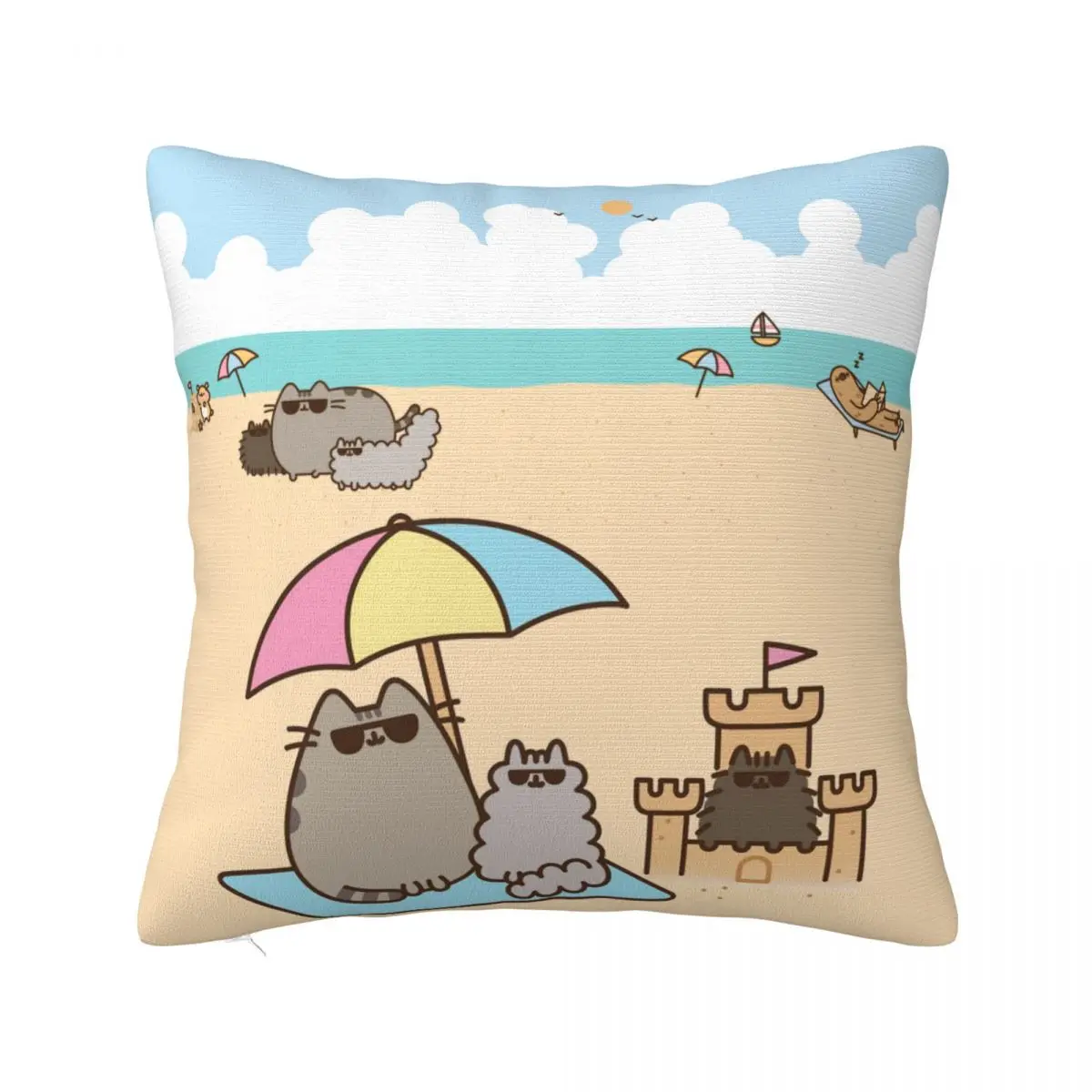 

Новинка, декоративная подушка Pusheens, для гостиной, кошек, котят, наволочки, квадратные, разные размеры, оптовая продажа