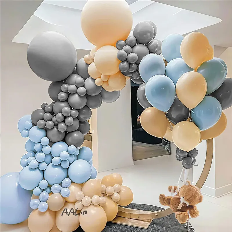 Blue Gray Balloon Garland Kit Arch Wedding Birthday Decorative Balloons for Party Supplies ​Baby Shower Decoration Baloons