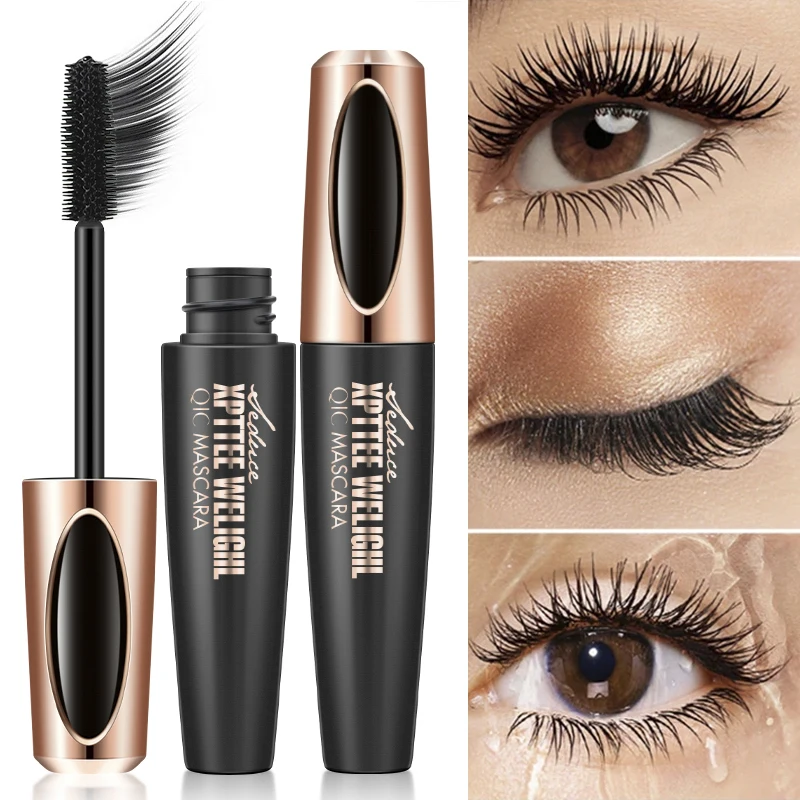 

4D Fiber Eyelash Mascara Natural Waterproof Lasting Lash Mascara Black Volume Lengthening Thickening Softer Fuller Lashes