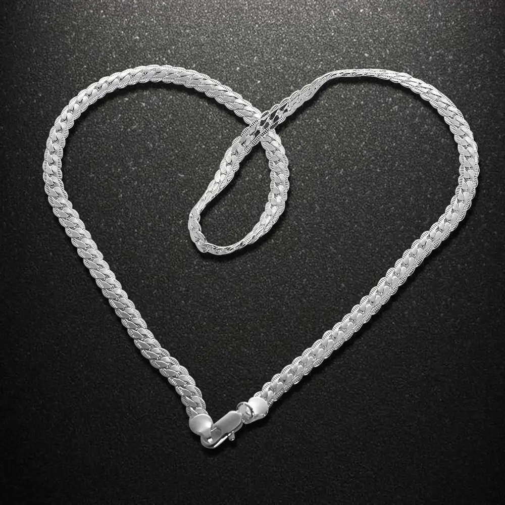 

Gift Lady Women Jewelry Necklace 5MM Silver Plated 20" Inch Chain