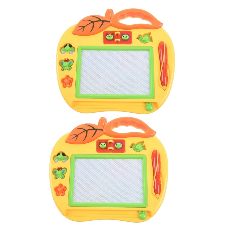 

2X Magic Slate Color Small Format With Stamps, Toy For Girl And Boy 18 Months, Mini Games