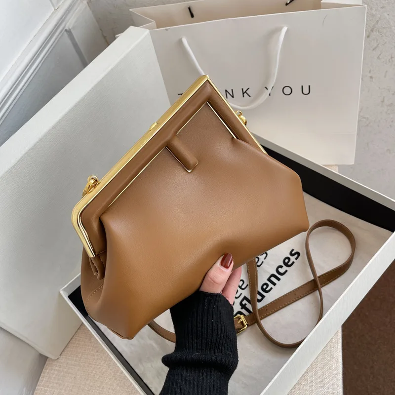 

Women's Leather Metal Shoulder Bag Decoration Crossbody Bags Female Luxury Designer Handbags Dinner Party Clutch Tote Bag Purse