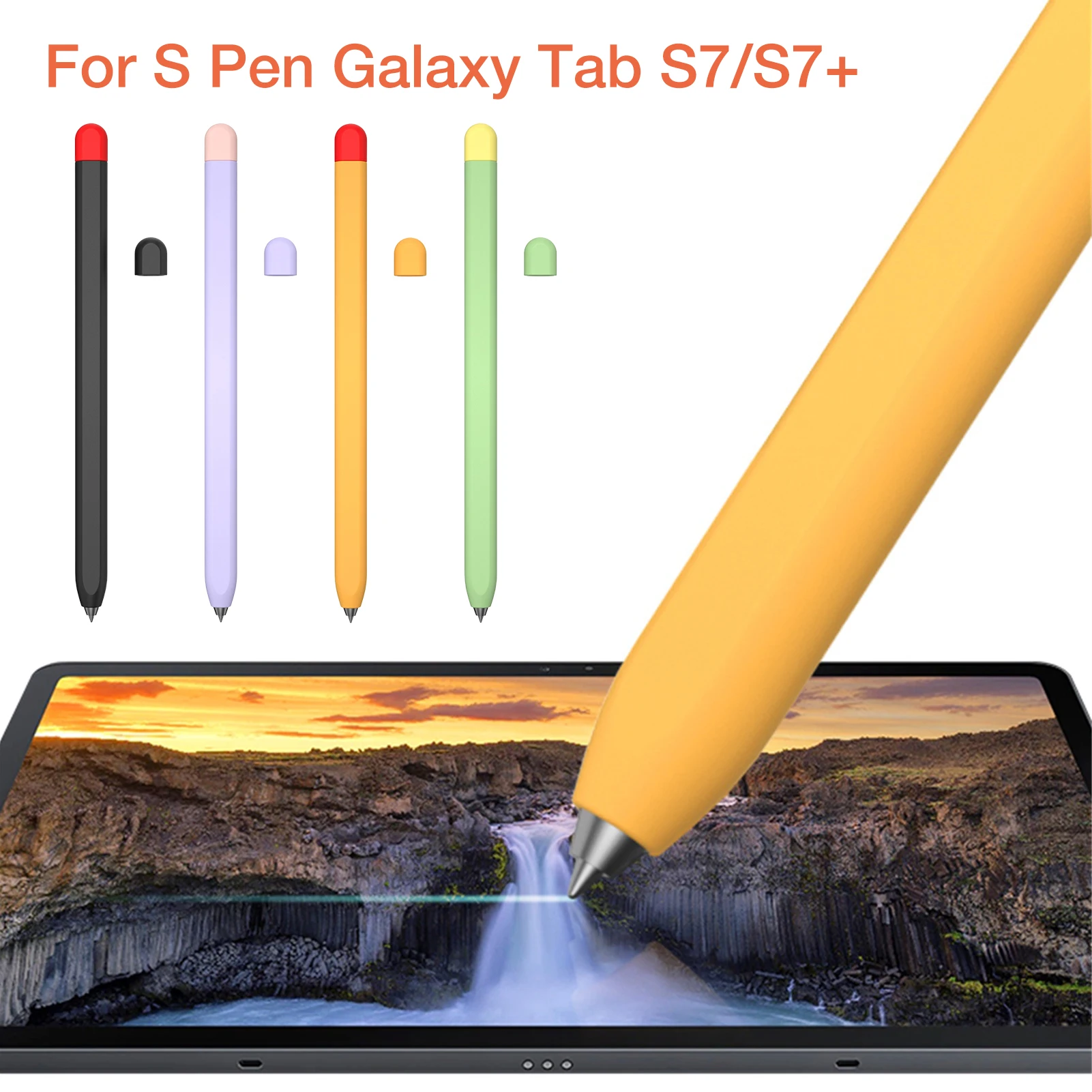 

Простой защитный чехол-карандаш в деловом стиле для Tab S7, 7plus, 8, 8plus, доступны 4 цвета, нескользящий противоударный силиконовый чехол для планш...