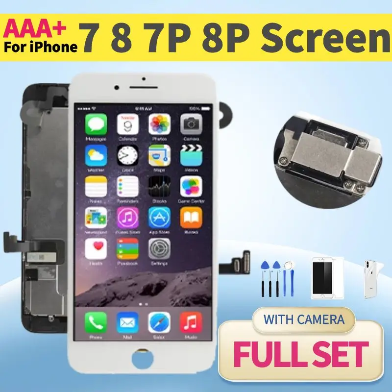 

Full Set LCD Display For iPhone 7 8 Plus 7P 8P Screen Touch Digitizer Assembly Complete Replacement AAA Pantalla Front Camera